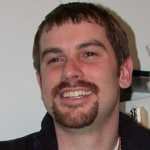 Picture of Stéfan Sinclair dressed up AS A COMPUTER OPERATING SYSTEM for a 30th birthday party in 2003